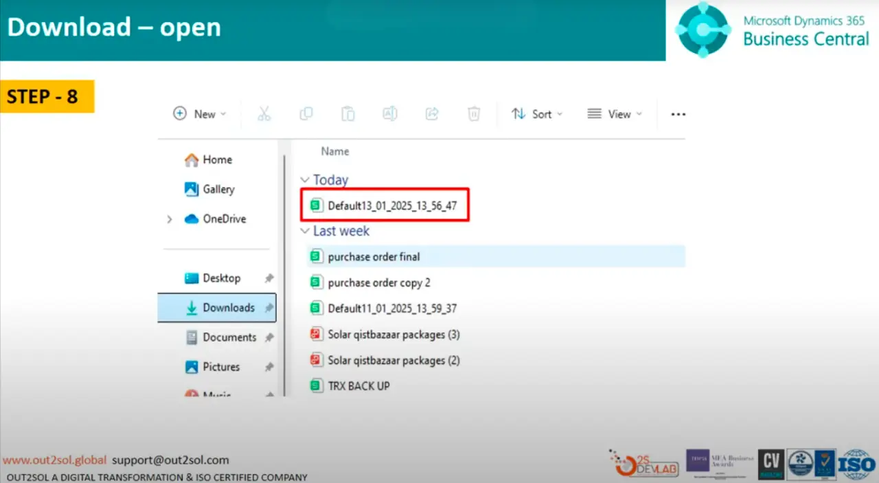 Download and Open the Excel File